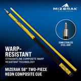 Mizerak 58" Two-Piece Neon Composite Cue
