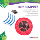 easy assembly four rope swing with seat attaches to playset supplies included