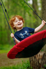 woodplay swingsets attachment rope swing 30" child swinging on swing outdoor