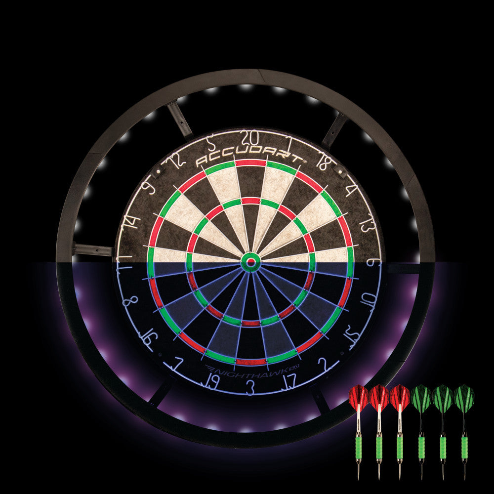 Nighthawk 2 in 1 LED/Blacklight Bristle Dartboard Surround Nighthawk 2 in 1 LED/Blacklight Bristle Dartboard Surround