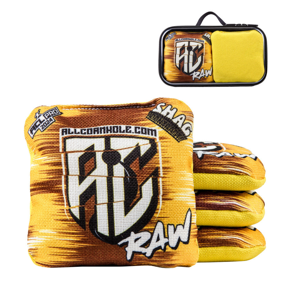 PRO Yellow Shag Contrast Cornhole Bags | American Cornhole League