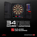 Arachnid Cricket Maxx 1.0 Electronic Dartboard Cabinet Set