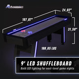 Atomic 9' Azure LED Shuffleboard Table