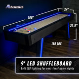 Atomic 9' Azure LED Shuffleboard Table