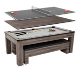 Hampton 3-In-1 Combo Game Table | Billiards + Ping Pong + Dining
