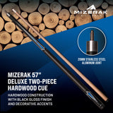 Mizerak 57" Deluxe Two-Piece Hardwood Cue