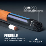 Mizerak 58" Two-Piece Composite Cue With Leather Wrap