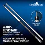 Mizerak 58" Two-Piece Sport Grip Composite Cue