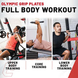 Lifeline Olympic Rubber Grip Plate Sets with Olympic Bar