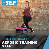 The Step Adjustable High Step Aerobic Platform with 4 Risers - Made in the USA - Pink