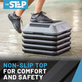 The Step Adjustable High Step Aerobic Platform with 4 Risers - Made in the USA - Gray