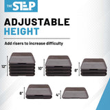 The Step Adjustable High Step Aerobic Platform with 4 Risers - Made in the USA - Gray