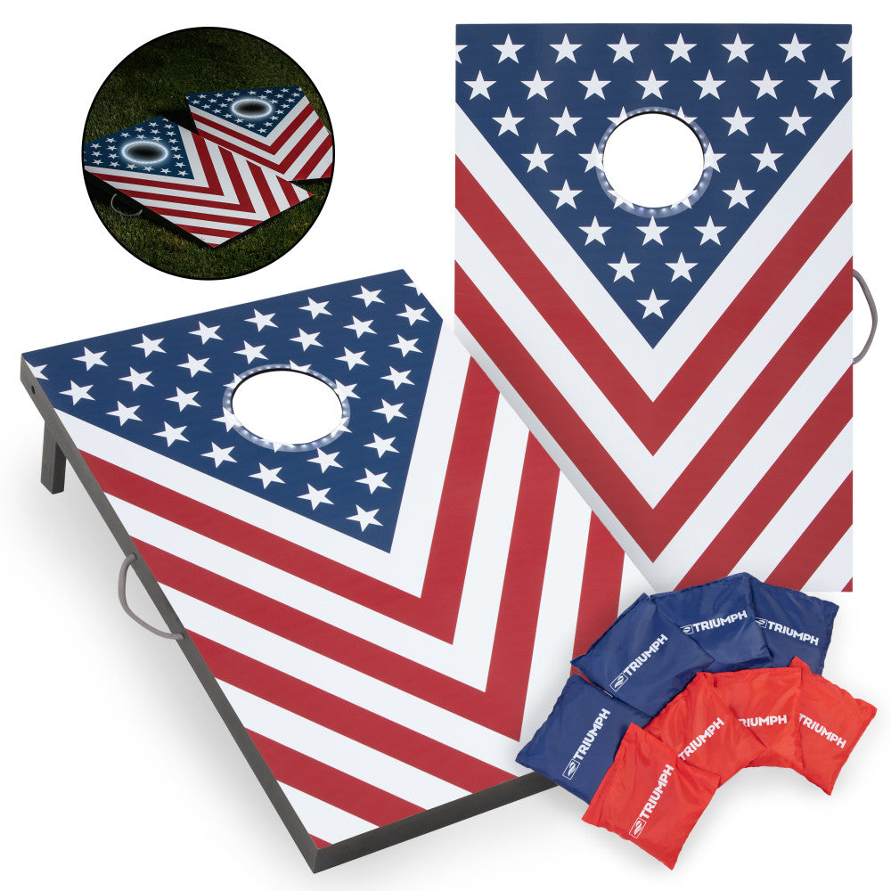 2x3 LED Patriotic Cornhole Set | Triumph | Escalade Sports