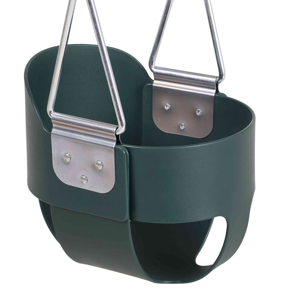 Jack and June Full Bucket Toddler Swing - 50" Chains - Green Toddler Playset Accessories Swing 