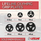 Lifeline Olympic Rubber Grip Plate - 45 LBS_6