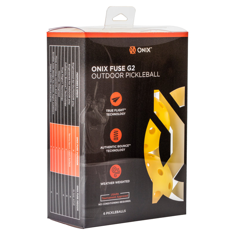 ONIX Fuse G2 Outdoor Yellow Pickleball Balls (6 Pack)_9