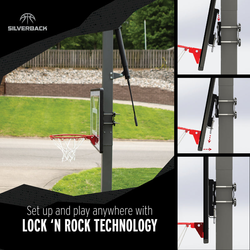 Silverback Junior Hoop - Junior Basketball Goal - Set up ad play anywhere with lock n rock technology