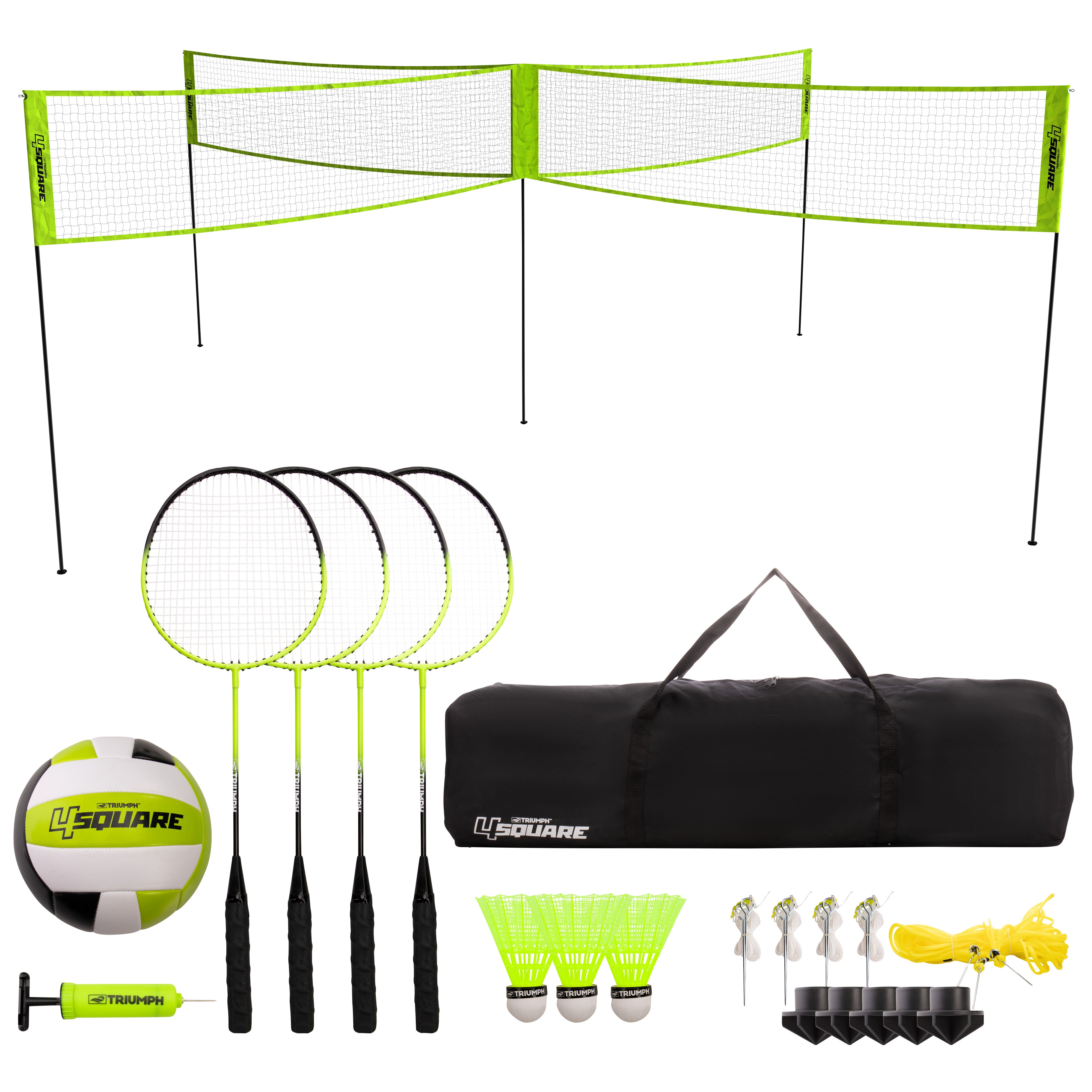 4 Square Volleyball Badminton Set Combo
