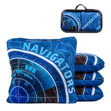 American Cornhole League COMP Blue Navigator Cornhole Bags with Dual Fabric Design