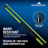 Mizerak 58" Two-Piece Neon Composite Cue