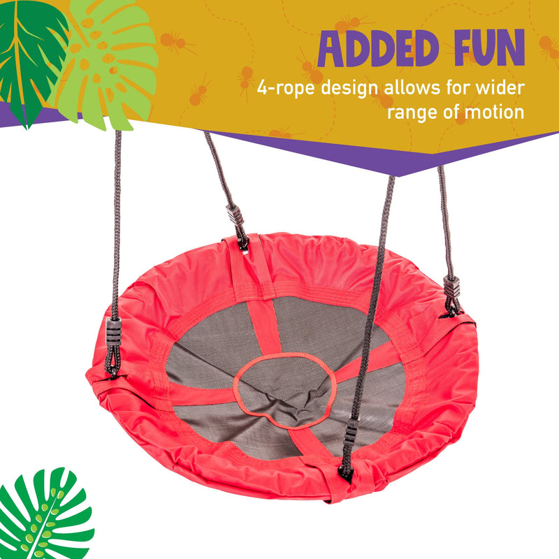 Four-Rope Red Round Swing 24 in