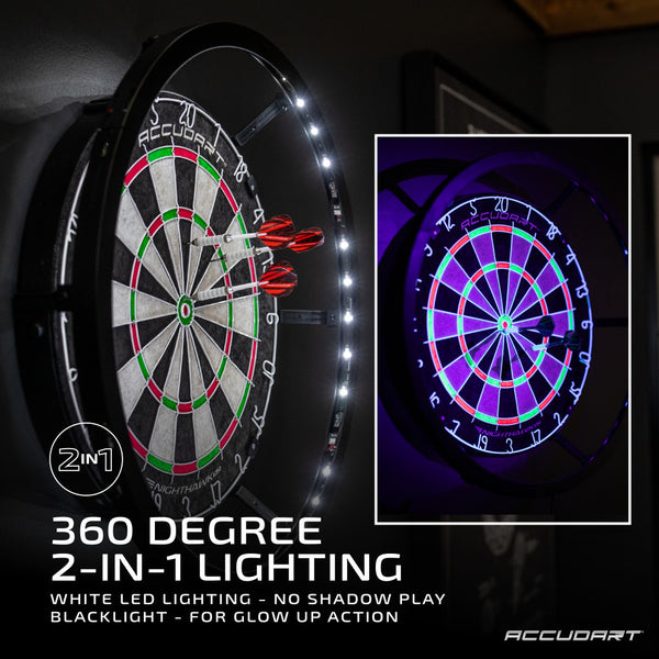 Accudart Nighthawk 2 in 1 LED/Blacklight Bristle Dartboard Surround Set_2