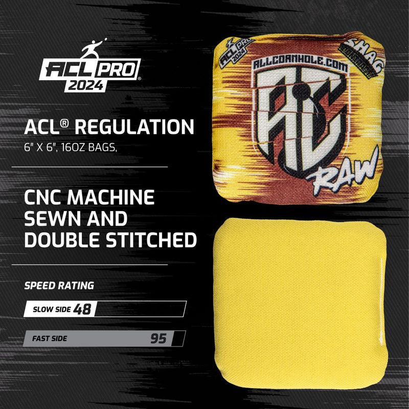 ACL PRO Yellow Shag Contrast Cornhole Bags_4