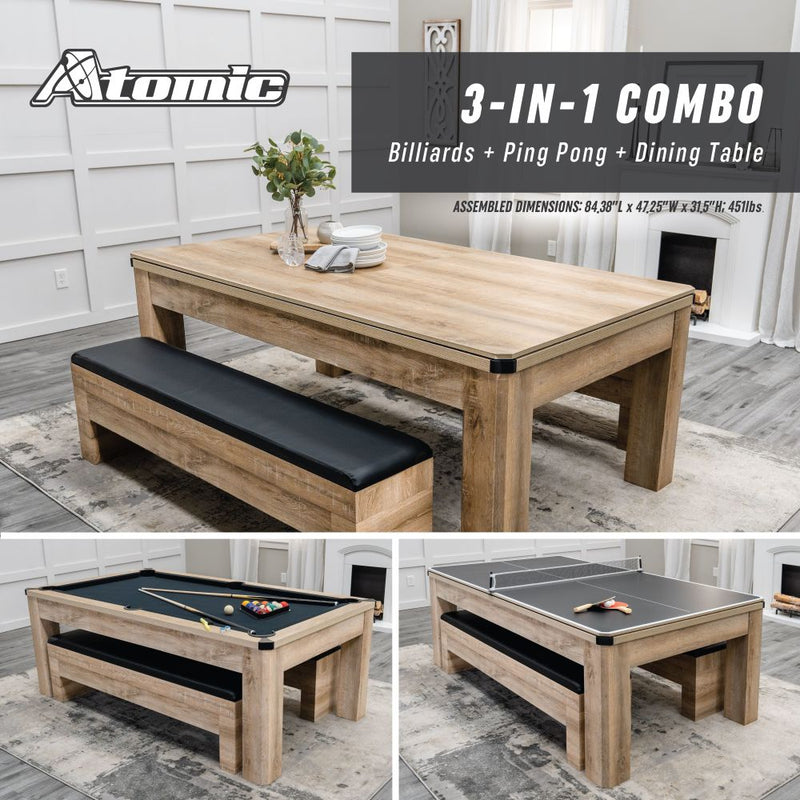 Atomic Northport 3-In-1 Dining, Air Hockey, and Table Tennis
