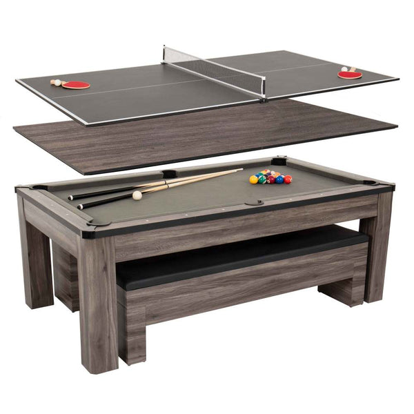 Hampton 3 In 1 Combo Game Table Billiards Ping Pong Dining Escalade Sports