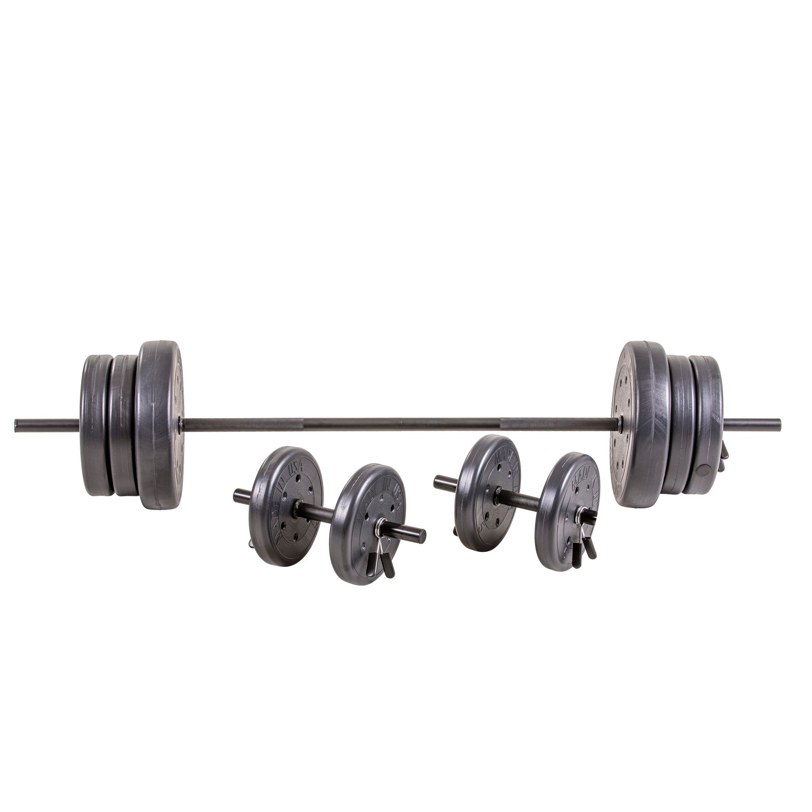 US Weight 105 Pound Barbell Weight Set for Home Gym| Adjustable