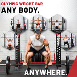 Lifeline Fitness Heat-Treated Steel Olympic Bar, 45lb Barbell With Two Spring Collars