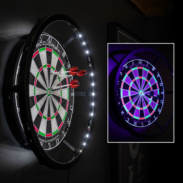 Nighthawk 2 in 1 LED/Blacklight Bristle Dartboard Surround Set