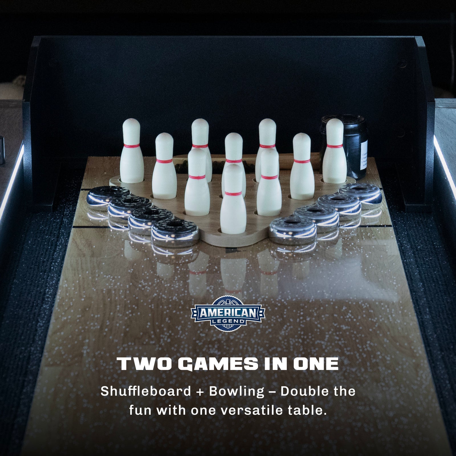 Brookdale 9' LED Light Up Shuffleboard Table | Escalade Sports