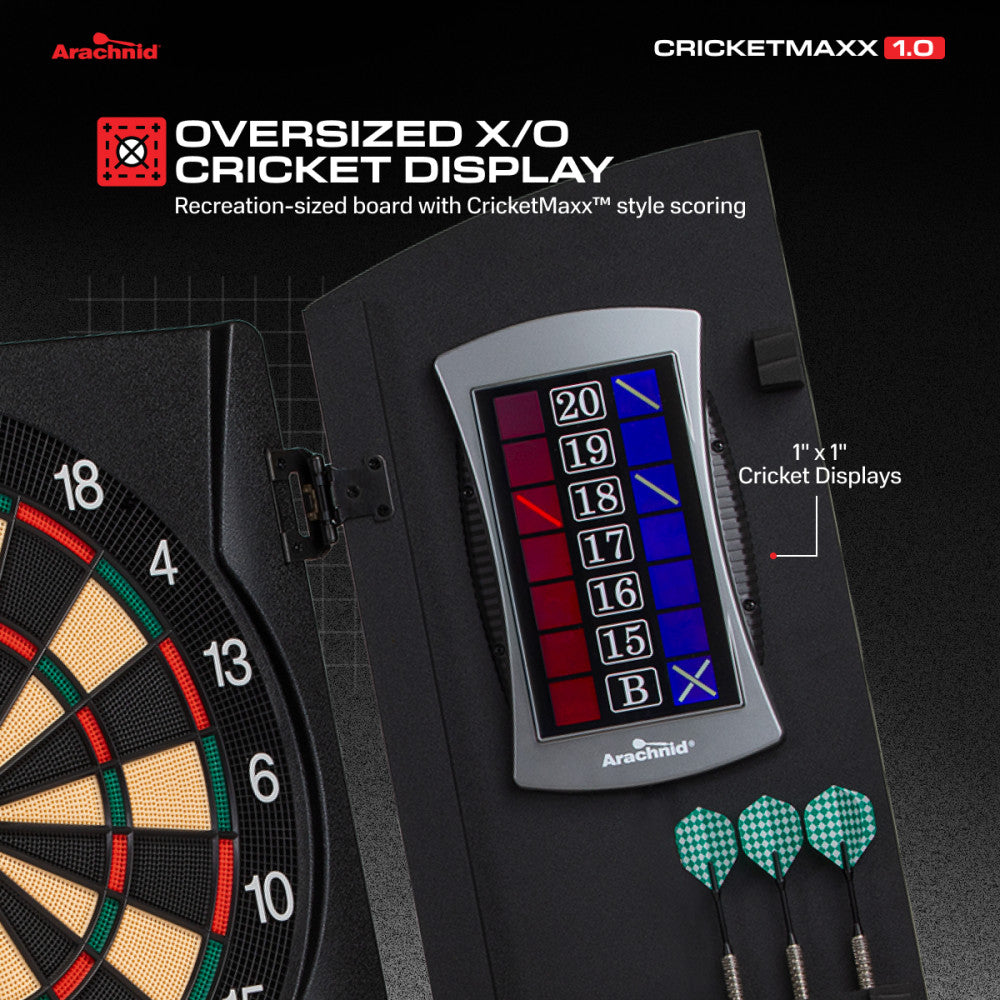 Cricket Maxx 1.0 Electronic Dartboard Cabinet Set | Escalade Sports
