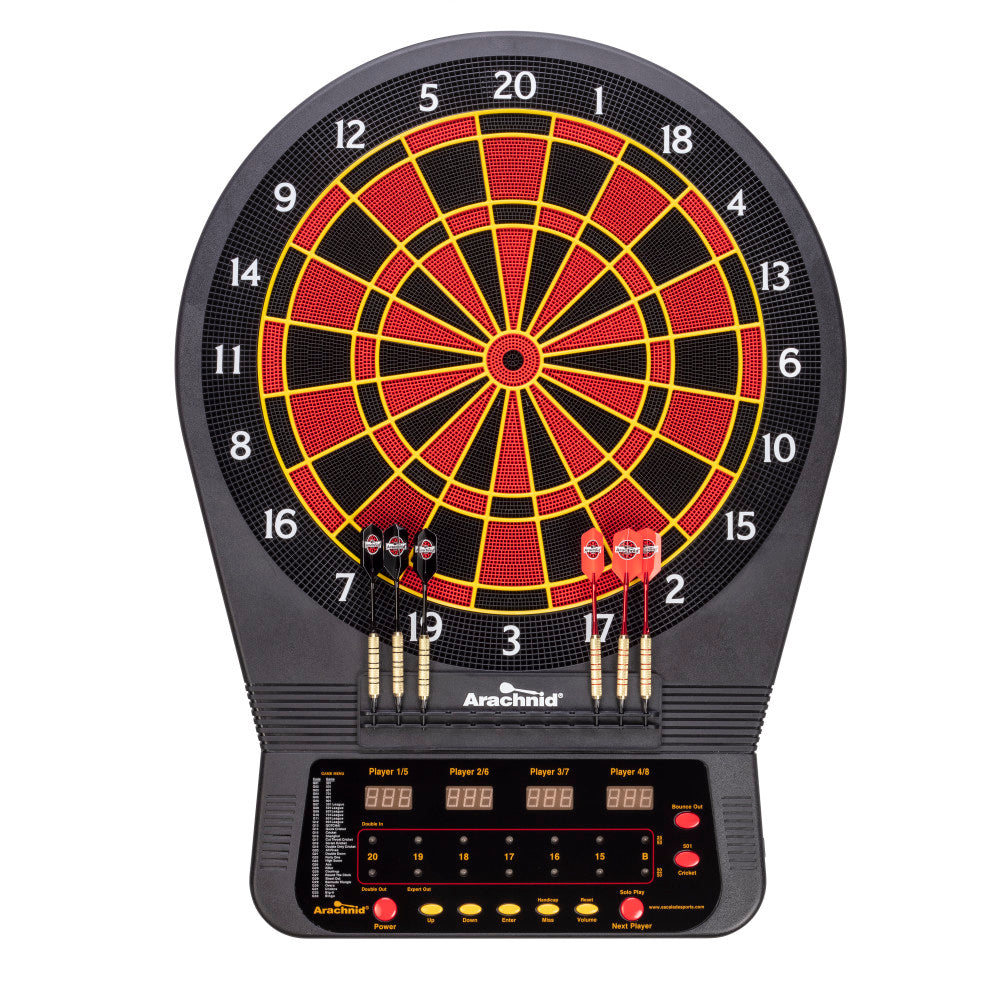 Arachnid Cricket Pro 650 Tournament-Quality Electronic Dartboard with Micro-Thin Segment Dividers for Dramatically Reduced Bounce-Outs and NylonTough Segments for Improved Durability and Playability Dartboard Only
