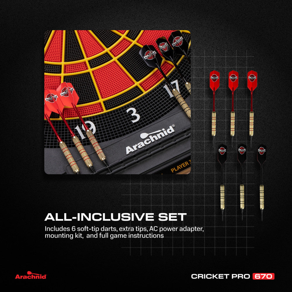 Cricket Pro 670 Electronic Dartboard | Escalade Sports