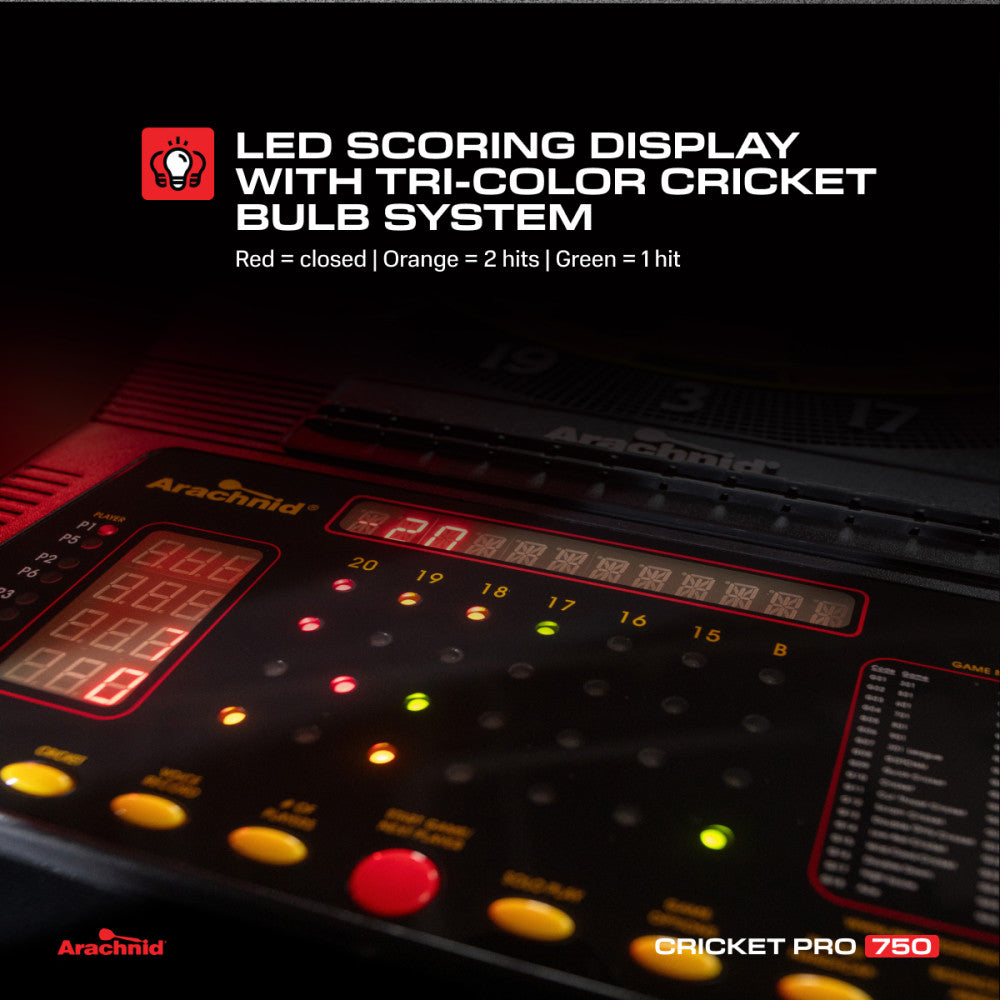 Cricket Pro 750 Electronic Dartboard | Escalade Sports