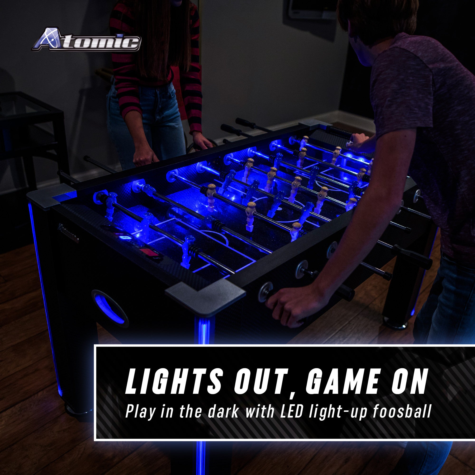 Azure LED Light Up Foosball Table Escalade Sports