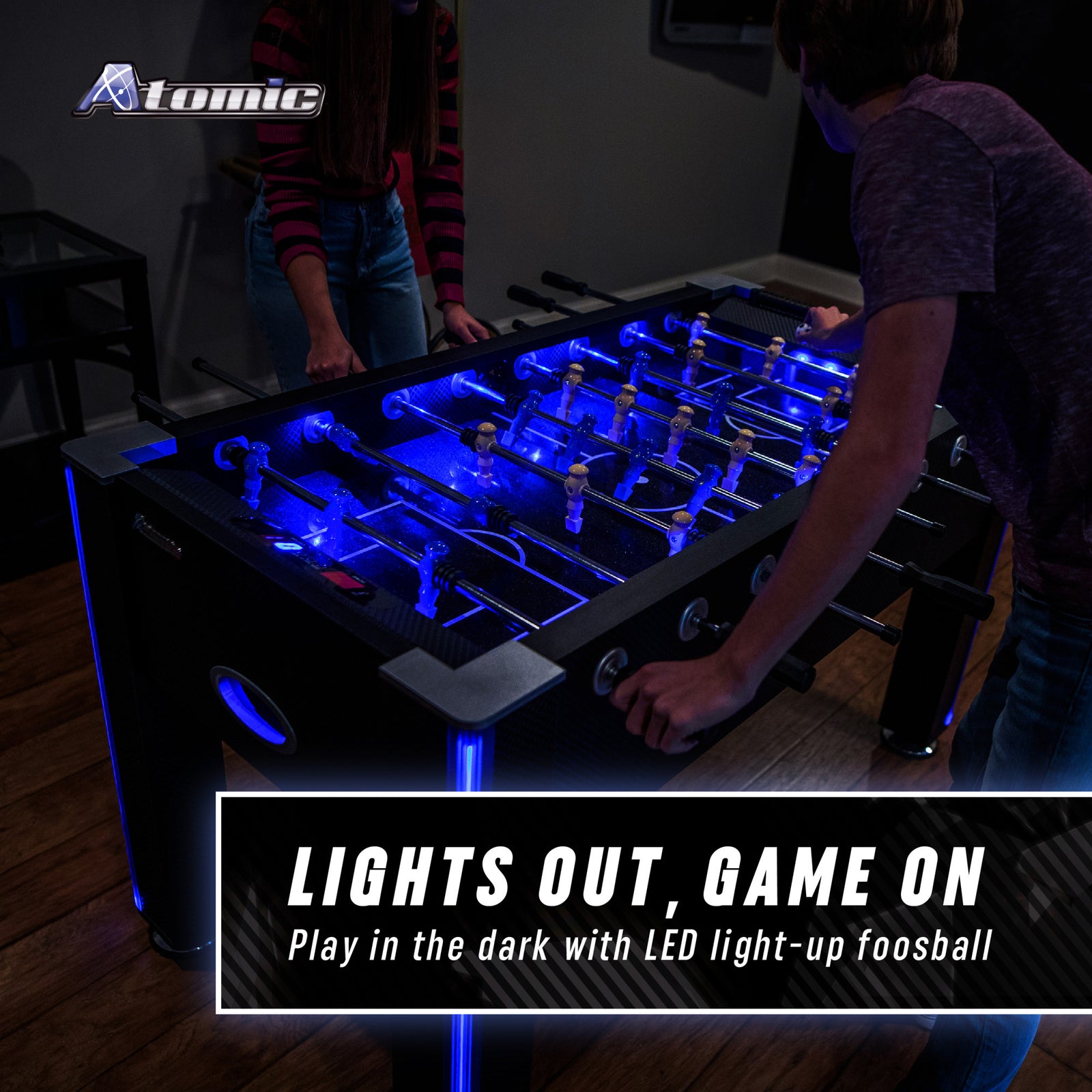 Azure LED Light Up Foosball Table | Escalade Sports
