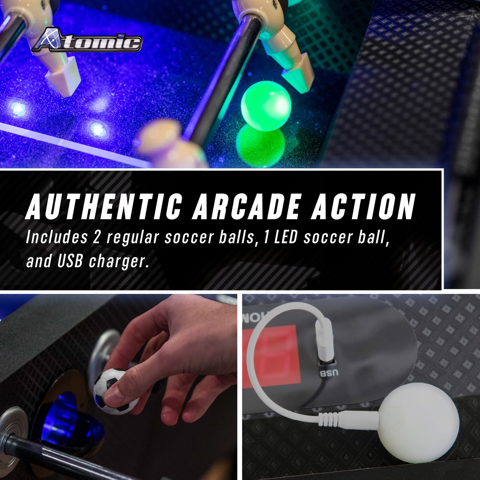 Azure LED Light Up Foosball Table | Escalade Sports