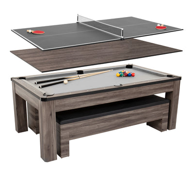 Hampton 3-In-1 Combo Game Table | Billiards + Ping Pong + Dining
