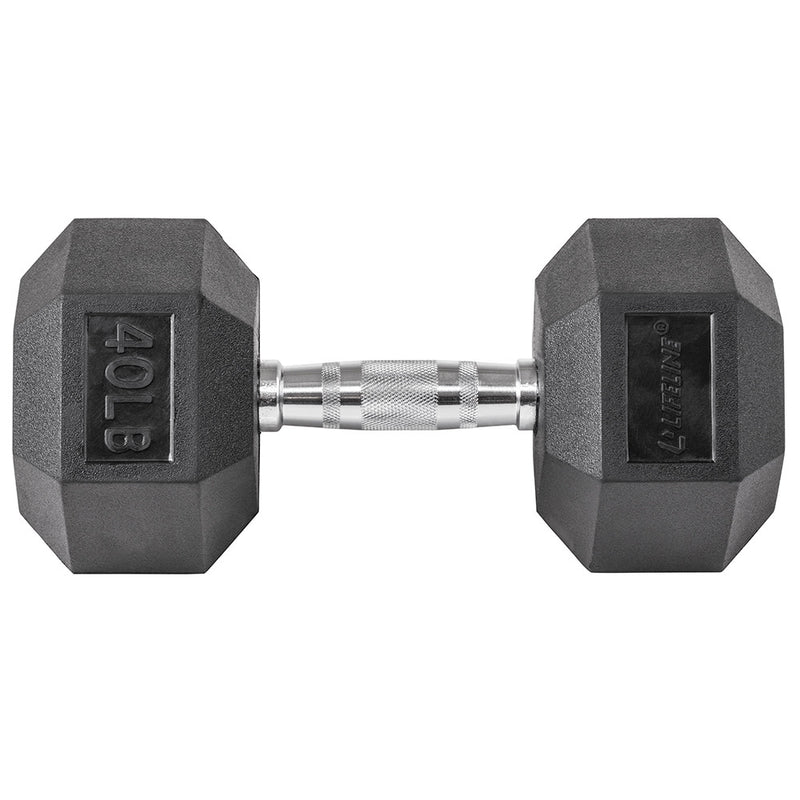Lifeline Fitness Hex Rubber Dumbbells - Multiple Weight Options