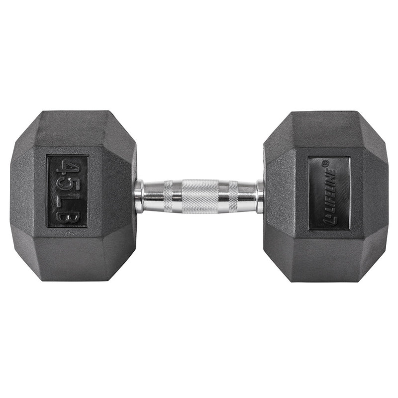 Lifeline Fitness Hex Rubber Dumbbells - Multiple Weight Options