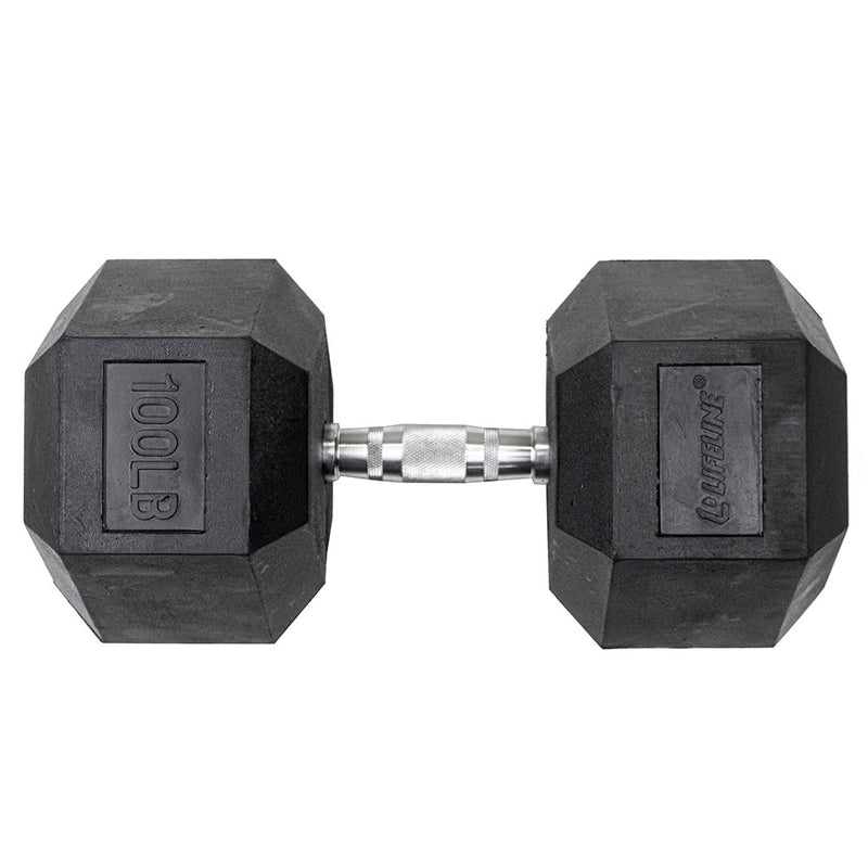 Lifeline Fitness Hex Rubber Dumbbells - Multiple Weight Options