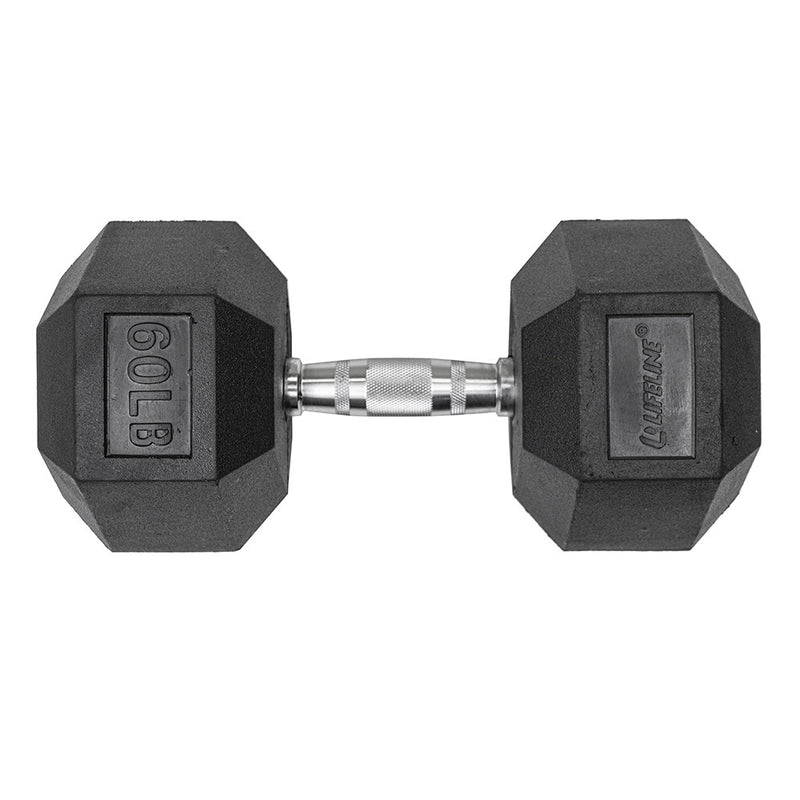 Lifeline Fitness Hex Rubber Dumbbells - Multiple Weight Options