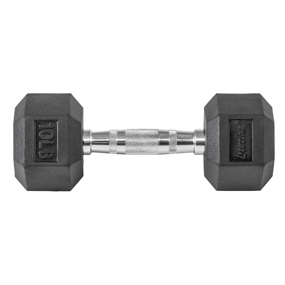 Fitness Hex Rubber Dumbbells Multiple Weight Options