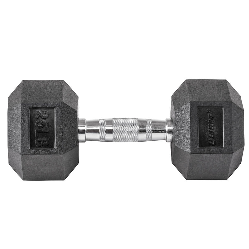 Lifeline Fitness Hex Rubber Dumbbells - Multiple Weight Options