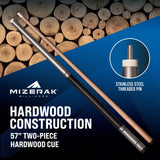 Mizerak 57" Two-Piece Hardwood Cue