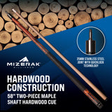 Mizerak 58" Two-Piece Maple Shaft Cue