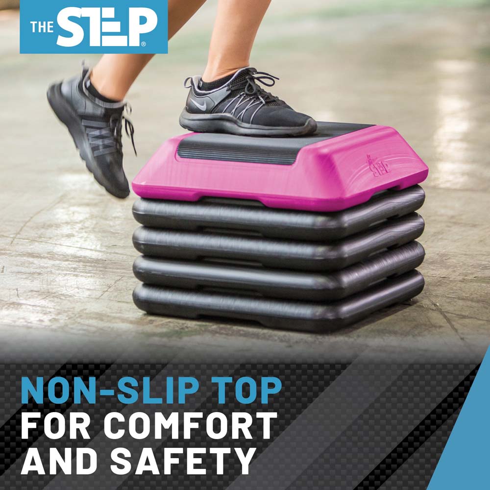 The Step Adjustable High Step Aerobic Platform with 4 Risers